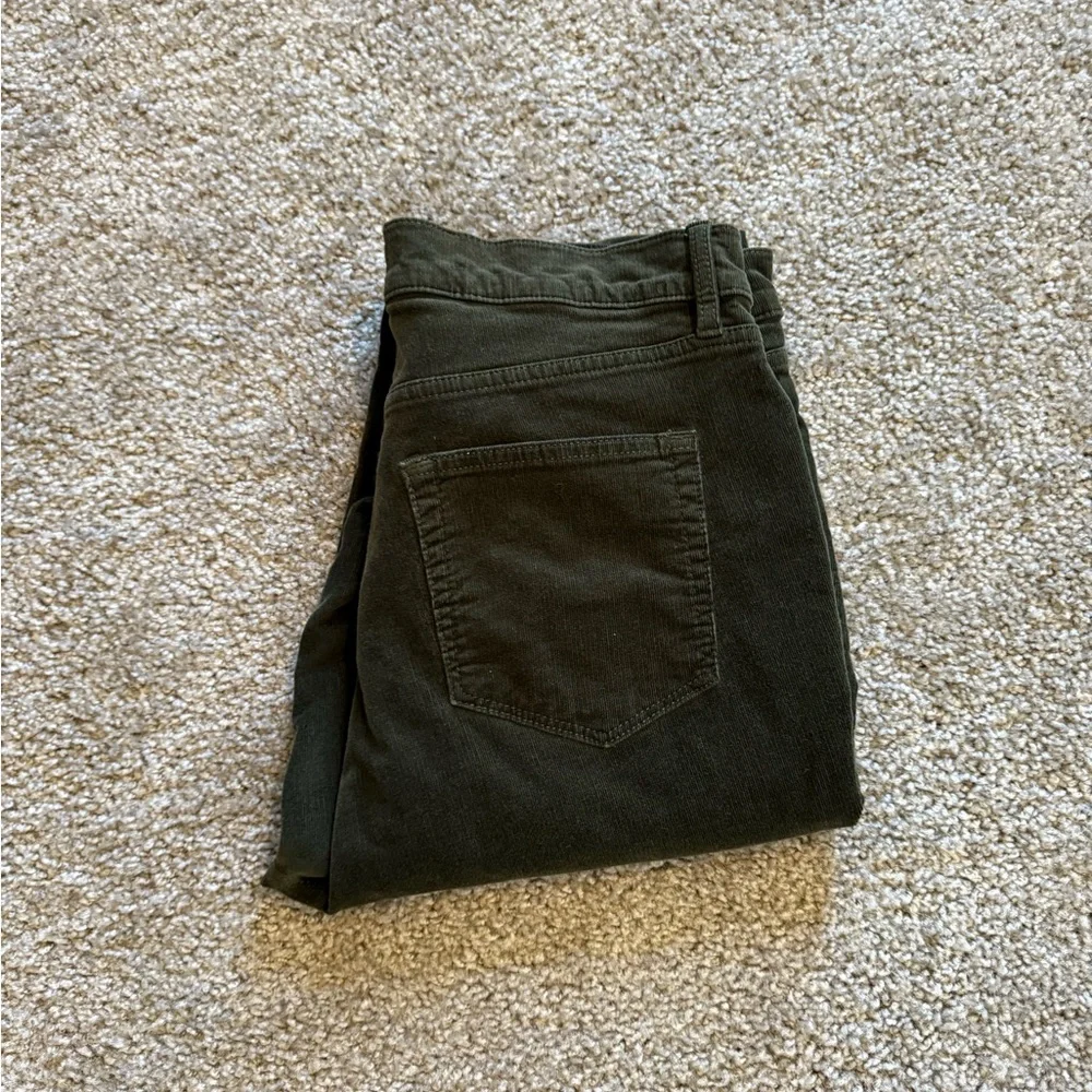 Loft Olive Green Corduroy Skinny Pants Size 12 - Picture 7 of 7